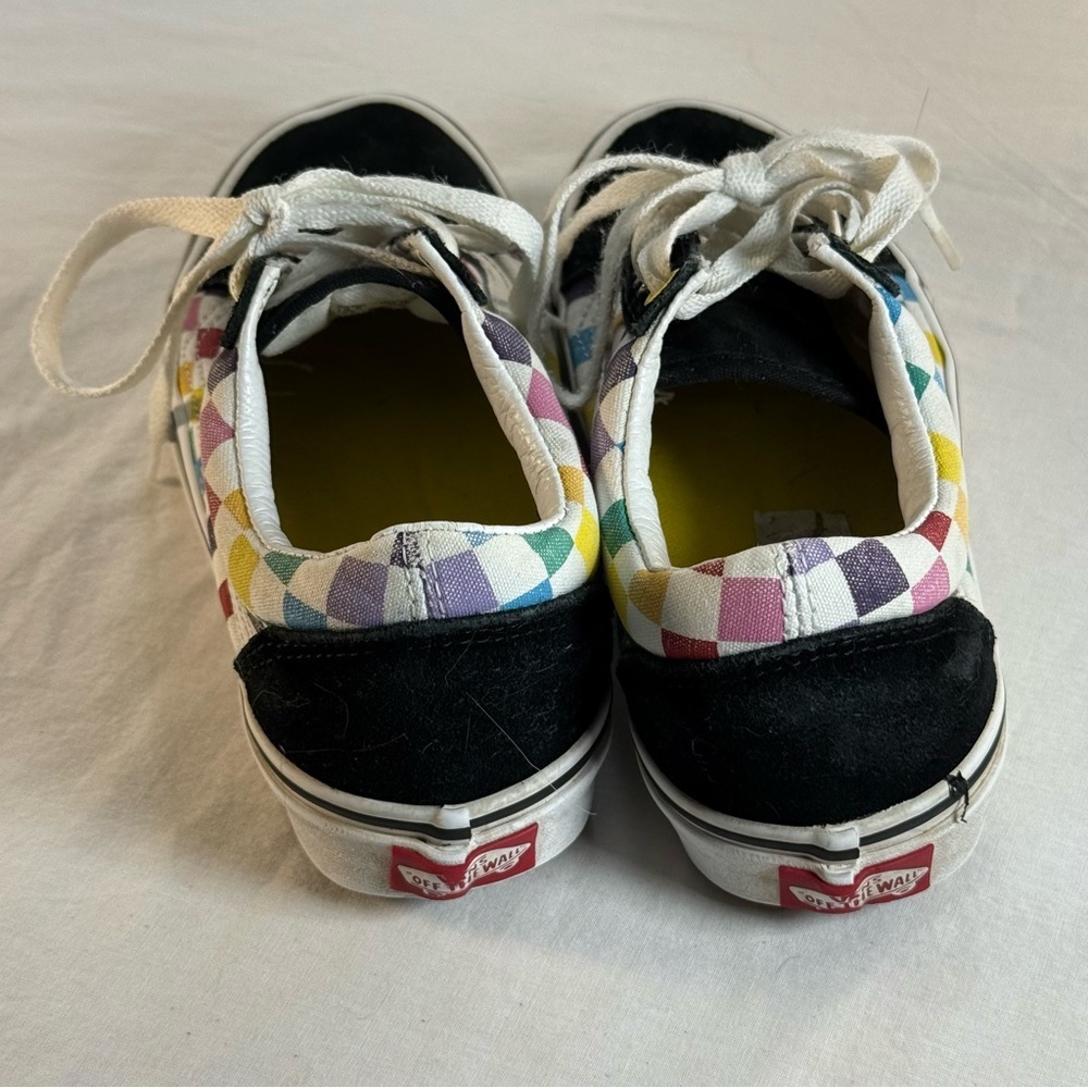 Vans Old Skool Rainbow Checkerboard Sneakers Multi/Black Women’s 6 Skate Y2K - Picture 4 of 13